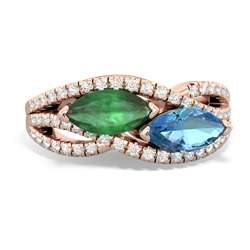 Emerald Diamond Rivers 14K Rose Gold ring R3070