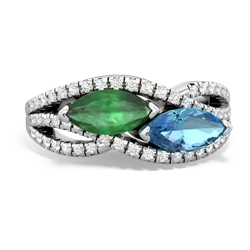 Emerald Diamond Rivers 14K White Gold ring R3070