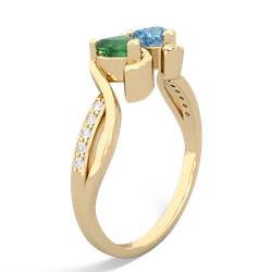 Emerald Side By Side 14K Yellow Gold ring R3090