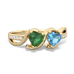 Emerald Side By Side 14K Yellow Gold ring R3090