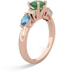 Emerald 6Mm Round Eternal Embrace Engagement 14K Rose Gold ring R2005