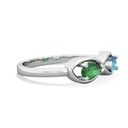 Emerald Infinity 14K White Gold ring R5050