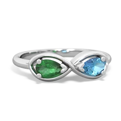 Emerald Infinity 14K White Gold ring R5050