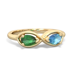 Emerald Infinity 14K Yellow Gold ring R5050