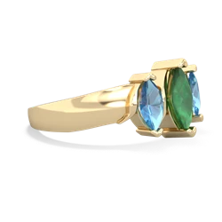 Emerald Three Peeks 14K Yellow Gold ring R2433