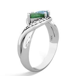 Emerald Summer Winds 14K White Gold ring R5342