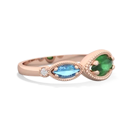 Emerald Milgrain Marquise 14K Rose Gold ring R5700