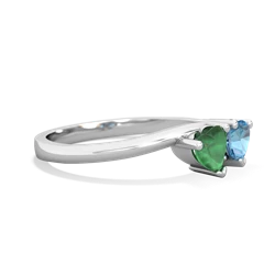 Emerald Sweethearts 14K White Gold ring R5260