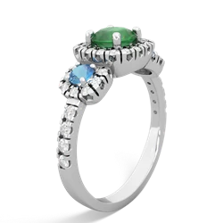 Emerald Regal Halo 14K White Gold ring R5350