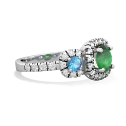 Emerald Regal Halo 14K White Gold ring R5350