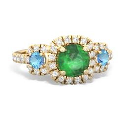 Emerald Regal Halo 14K Yellow Gold ring R5350