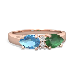 Emerald Pear Bowtie 14K Rose Gold ring R0865