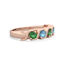 Emerald Anniversary Band 14K Rose Gold ring R2089