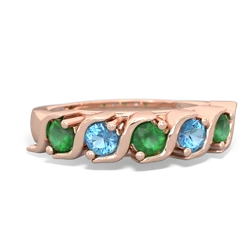 Emerald Anniversary Band 14K Rose Gold ring R2089