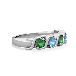 Emerald Anniversary Band 14K White Gold ring R2089