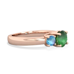 Emerald Three Stone Round Trellis 14K Rose Gold ring R4018