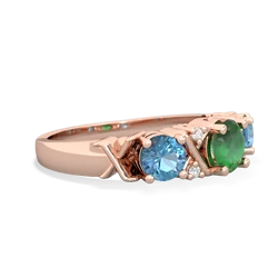 Emerald Hugs And Kisses 14K Rose Gold ring R5016