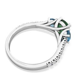 Emerald Pave Trellis 14K White Gold ring R5500