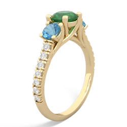 Emerald Pave Trellis 14K Yellow Gold ring R5500