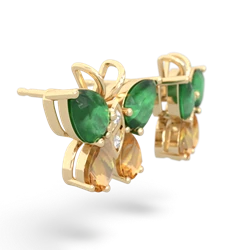 Emerald Butterfly 14K Yellow Gold earrings E2215