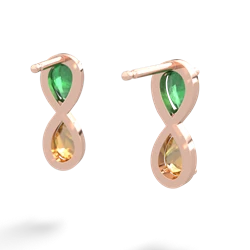 Emerald Infinity 14K Rose Gold earrings E5050