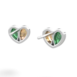 Emerald 'Our Heart' 14K White Gold earrings E5072