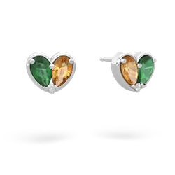 Emerald 'Our Heart' 14K White Gold earrings E5072