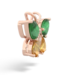 Emerald Butterfly 14K Rose Gold pendant P2215