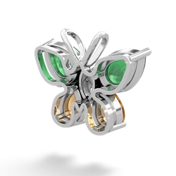 Emerald Butterfly 14K White Gold pendant P2215