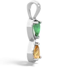 Emerald Infinity 14K White Gold pendant P5050