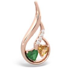 Emerald Keepsake Curves 14K Rose Gold pendant P5450