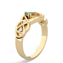 Emerald Keepsake Celtic Knot 14K Yellow Gold ring R5300