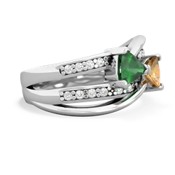 Emerald Bowtie 14K White Gold ring R2360