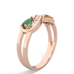 Emerald Diamond Infinity 14K Rose Gold ring R5390