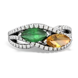 Emerald Diamond Rivers 14K White Gold ring R3070