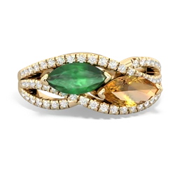 Emerald Diamond Rivers 14K Yellow Gold ring R3070