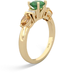 Emerald 6Mm Round Eternal Embrace Engagement 14K Yellow Gold ring R2005