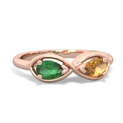 Emerald Infinity 14K Rose Gold ring R5050