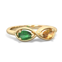 Emerald Infinity 14K Yellow Gold ring R5050