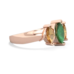 Emerald Three Peeks 14K Rose Gold ring R2433