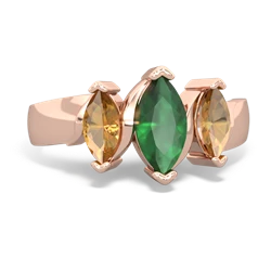 Emerald Three Peeks 14K Rose Gold ring R2433