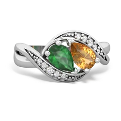 Emerald Summer Winds 14K White Gold ring R5342