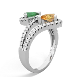 Emerald Diamond Dazzler 14K White Gold ring R3000