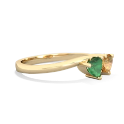 Emerald Sweethearts 14K Yellow Gold ring R5260