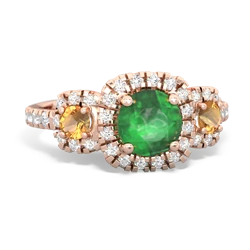 Emerald Regal Halo 14K Rose Gold ring R5350