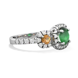 Emerald Regal Halo 14K White Gold ring R5350