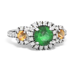 Emerald Regal Halo 14K White Gold ring R5350