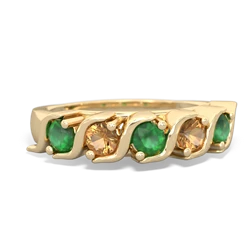 Emerald Anniversary Band 14K Yellow Gold ring R2089