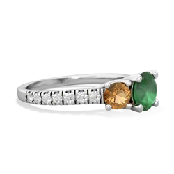 Emerald Pave Trellis 14K White Gold ring R5500