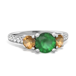 Emerald Pave Trellis 14K White Gold ring R5500